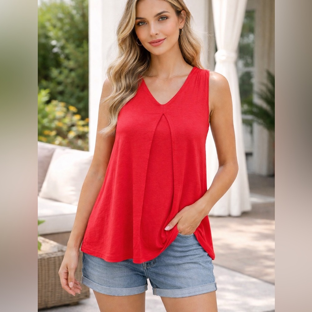 NWT Red Sleeveless Women's Top